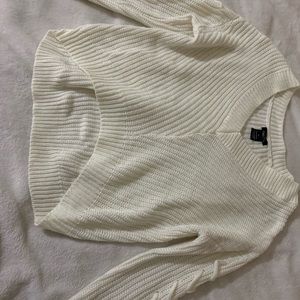 White cropped sweater